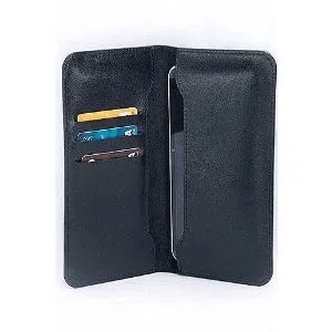 Black Leather Wallet with Mobile Cover 