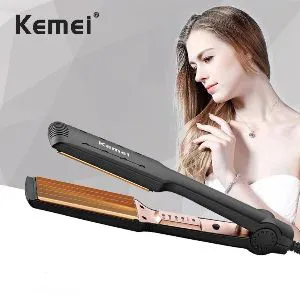 Kemei km-472 - Professional Hair Crimper wide plate instant heating - Black