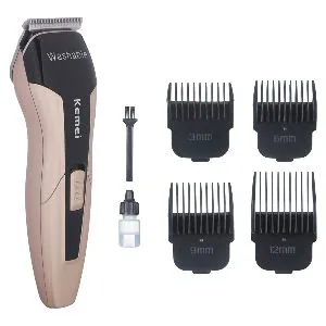 Kemei KM-5015 Waterproof Professional Trimmer With Clipper For Men - Gold and Black