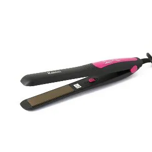 Kemei KM-328 Professional Hair Straightener - Black and Pink