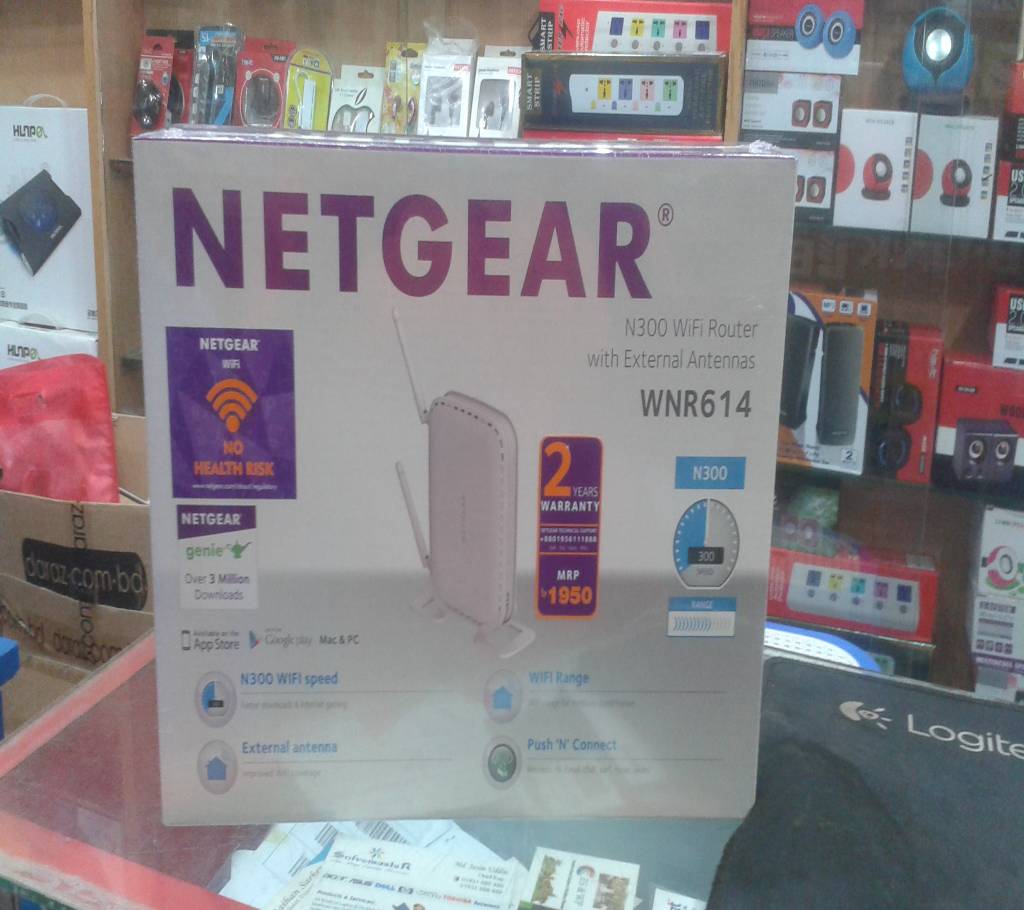 NETGEAR (WNR614) ওয়্যারলেস N 300 Mbps Wifi রাউটার উইথ এক্সটার্নাল এন্টিনা বাংলাদেশ - 789008