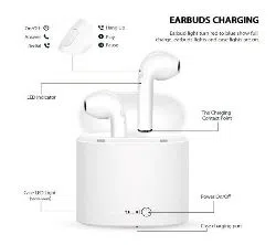 i7s TWS Wireless Bluetooth AirPods Earbuds with Charging case -White 2020
