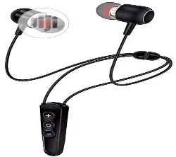 I MAX Bluetooth Necklace Headphone Hands free Wireless Headset Sport Stereo Headphone Wireless Earphone - Black
