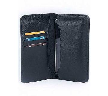 Black Leather Wallet with Mobile Cover for Men