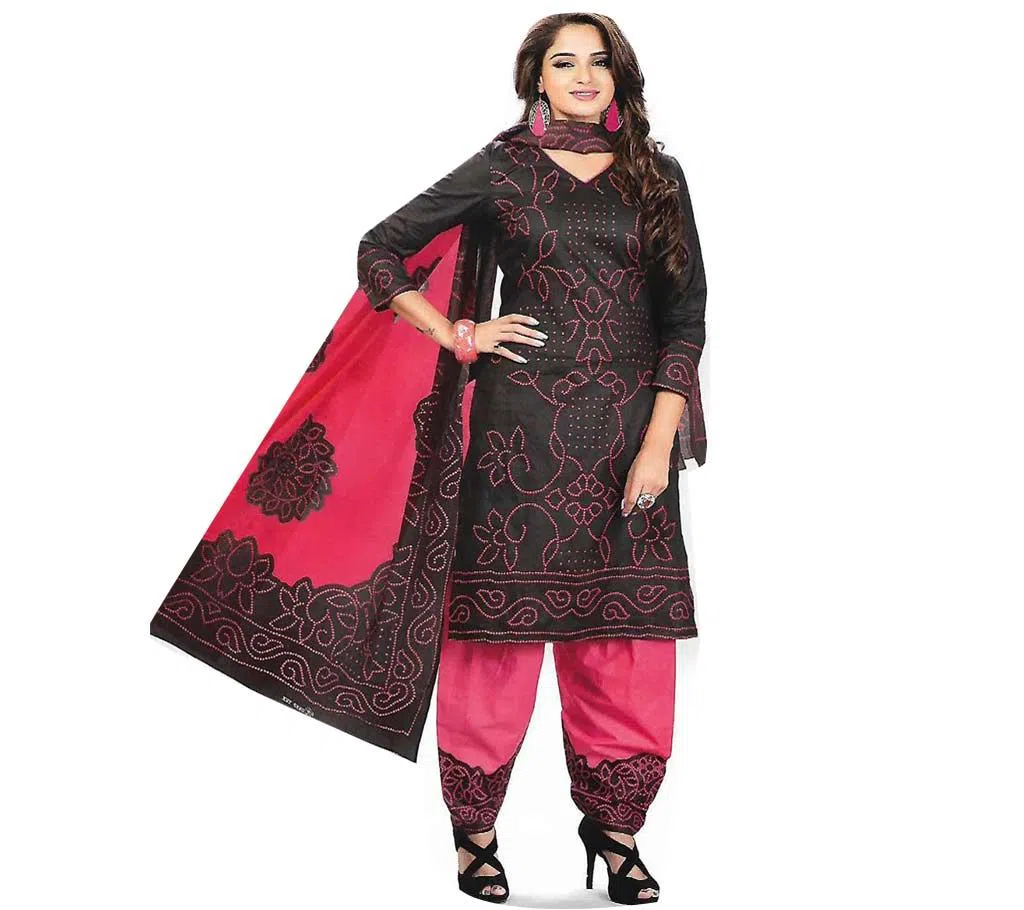 Unstitched Chunri Print Indian Cotton Dress