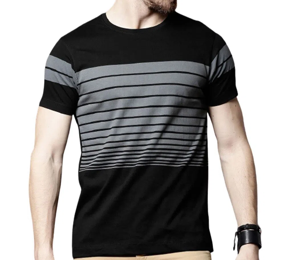 Half Sleeve T Shirt For Men - Black