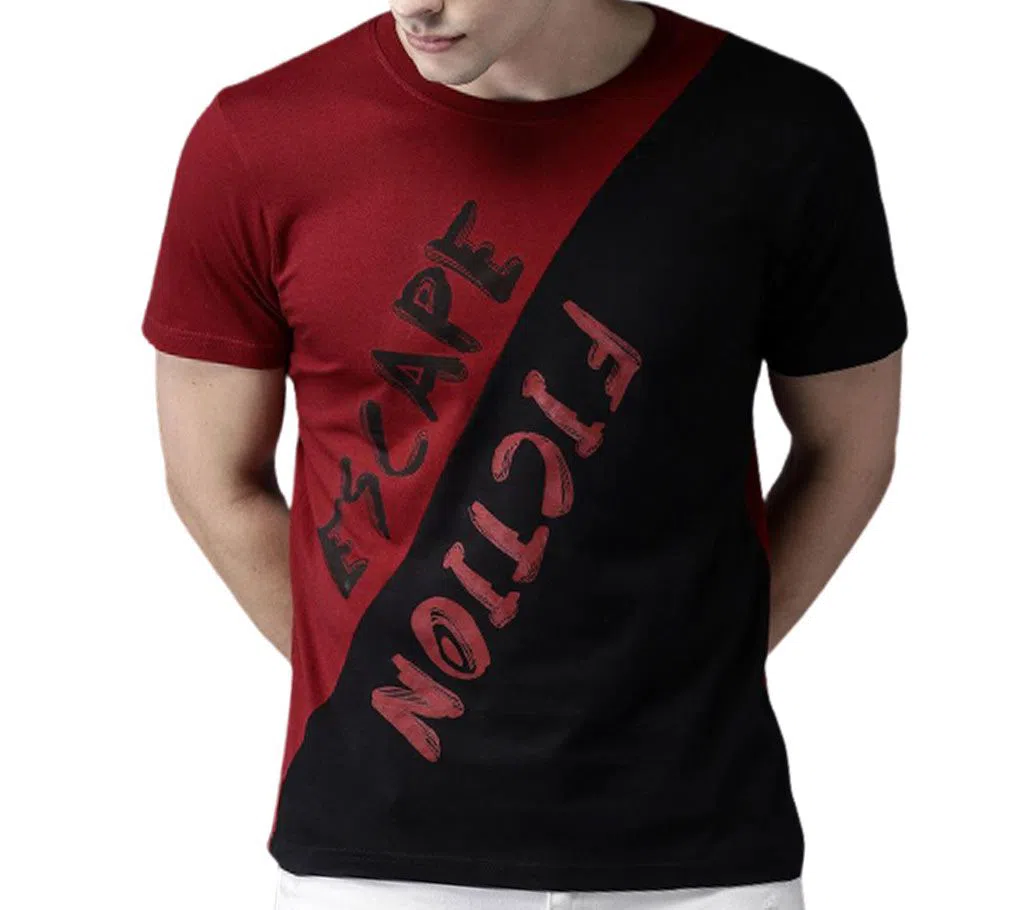 Half Sleeve Tshirt For Men - Red Black