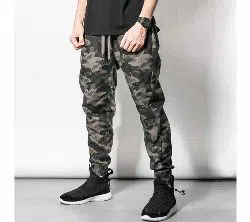 Mens Twill Cotton Army Printed Full Pant - 1019