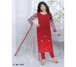 Unstitched Embroidery Soft Cotton- # Three piece