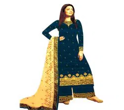 Unstitched Indian Georgette Embroidery three piece