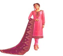 Indian Soft Georgette Embroidery- Three piece (Unstitched)