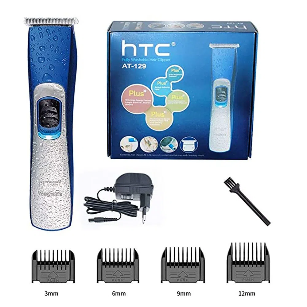 HTC AT-129 Rechargeable Professional Cordless Hair Beard Trimmer Clipper For Men