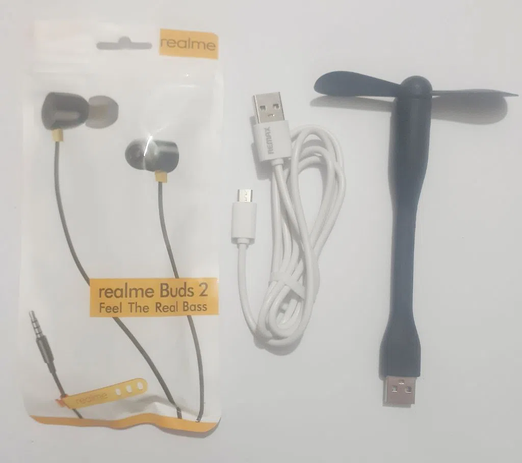 earphone +usb cable+usb fan Combo offer