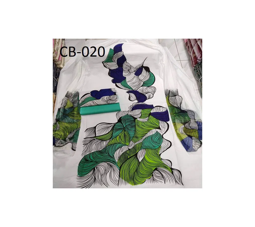 Unstiched block printed cotton salwar kameez CB-020