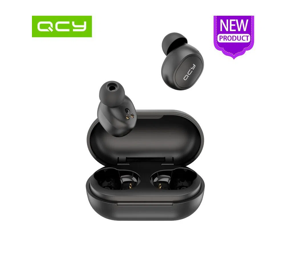 QCY T9S True Wireless Bluetooth 5.0 Earbuds TWS Sports Running HD Stereo Noise Lsolation Earphones - Black