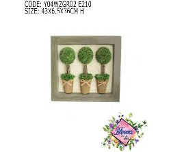 3 BIG TOPIARY IN PICTURE FRAME