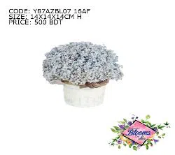 WHITE FLOWERS IN A PLANTER/GIFT/DECORATION ITEM/SHOWPIECE