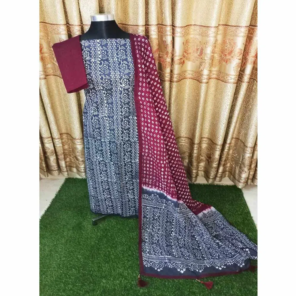 Unstithced Vip Batik Dress For Women 2016