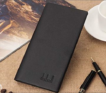 Men Long Wallets Purse with PU Vintage Mobile pars with Ultra-thin Soft Durable New Design new style For Coin Money Luxury Brand - Black Color