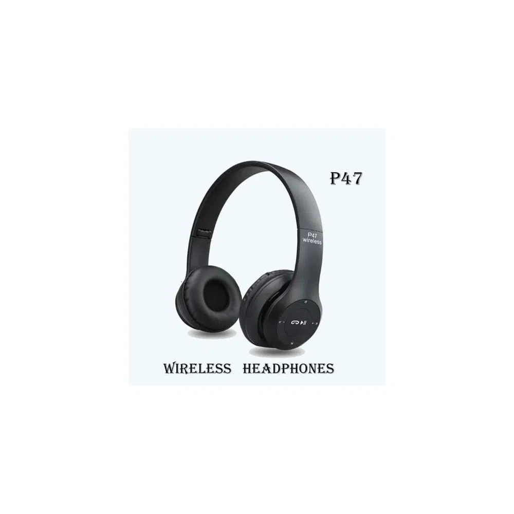 P47 Wireless Headphone  Color Black Stereo Bluetooth Headset
