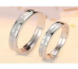  Silver Plated China couple Ring(2pcs)-05 / sc