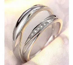 Silver Plated China couple Ring(2pcs)-08 / sc