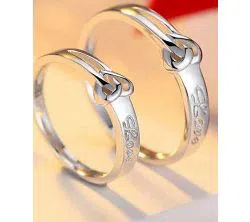  Silver Plated China couple Ring(2pcs)-09 /  sc
