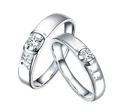Silver Plated China couple Ring(2pcs)-12 / sc