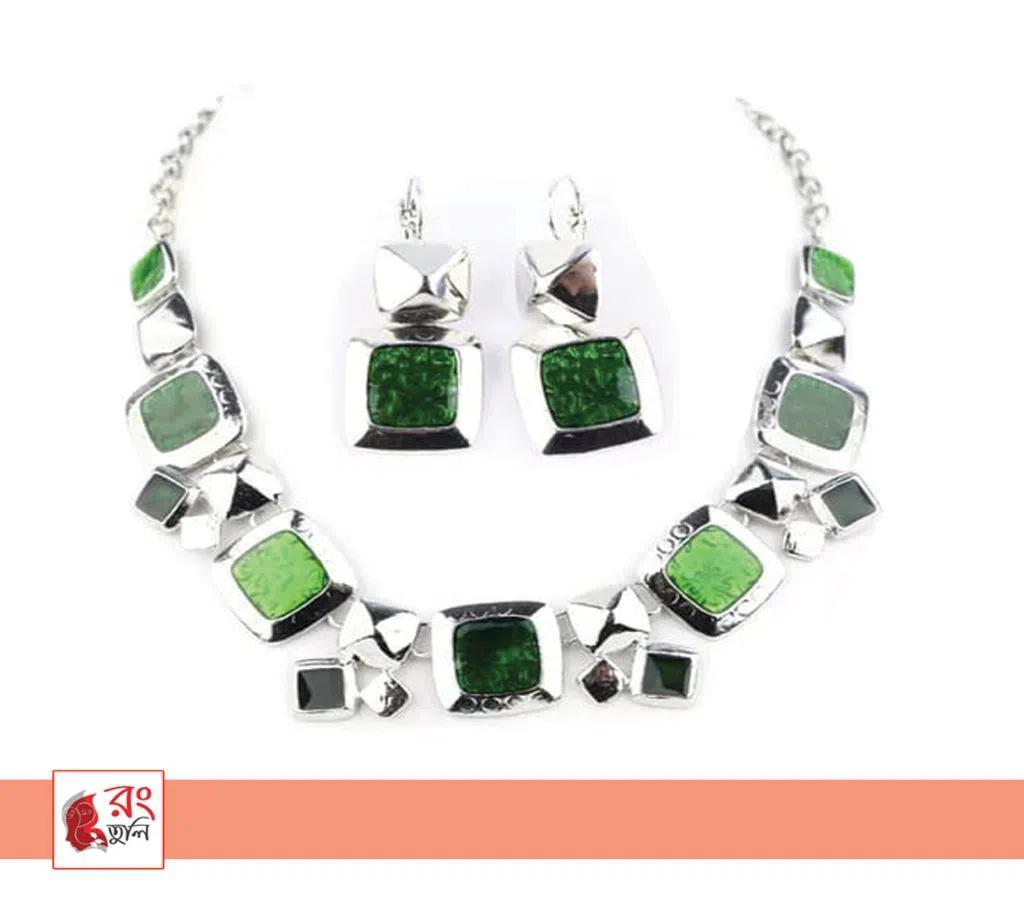 High-Quality Enamel Necklace and Ear Ring Set...
