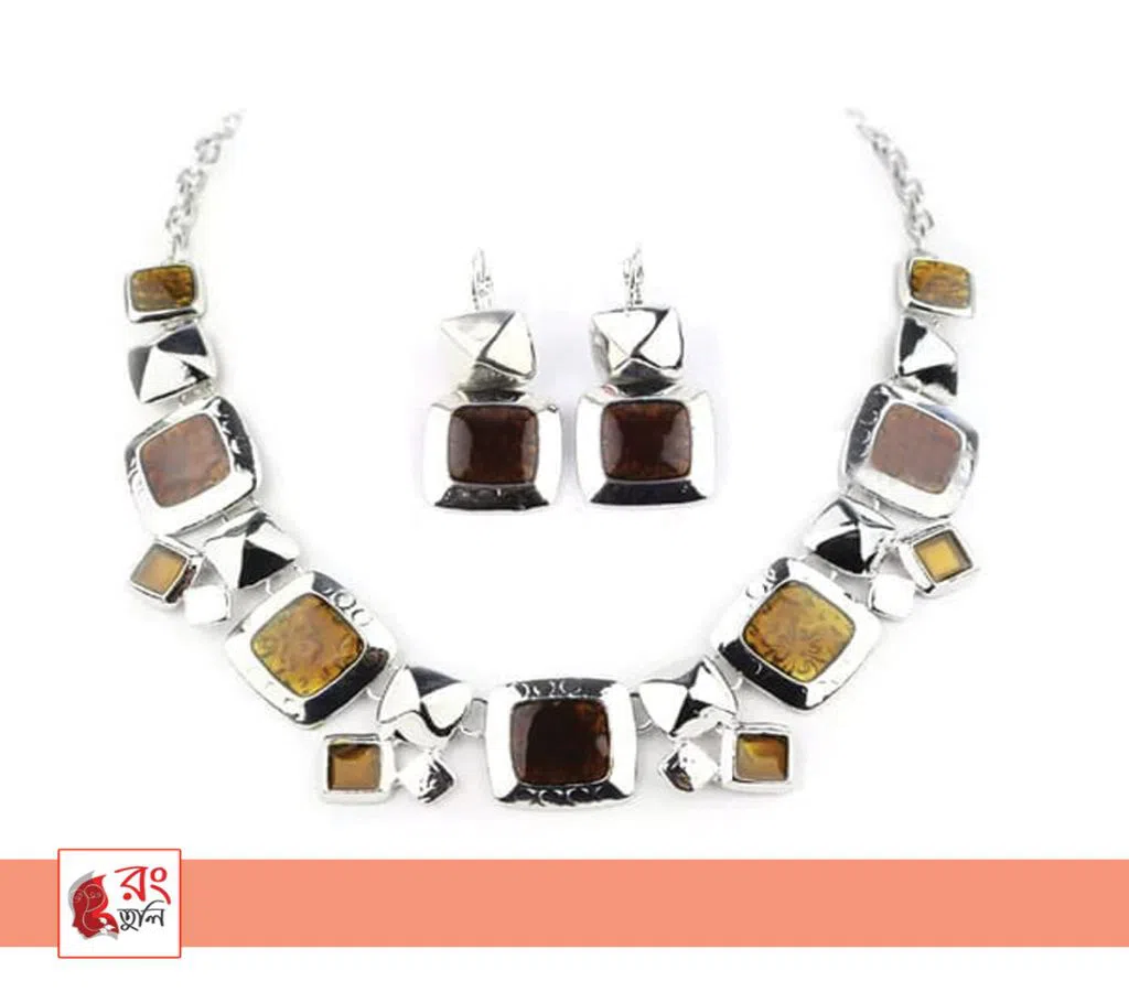 High-Quality Enamel Necklace and Ear Ring Set.