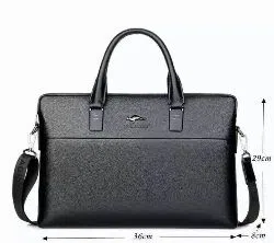 KANGAROO PU Leather Business Bag for Men - Black