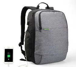 Kingsons KS3143W External USB Charge Laptop Backpack - Black
