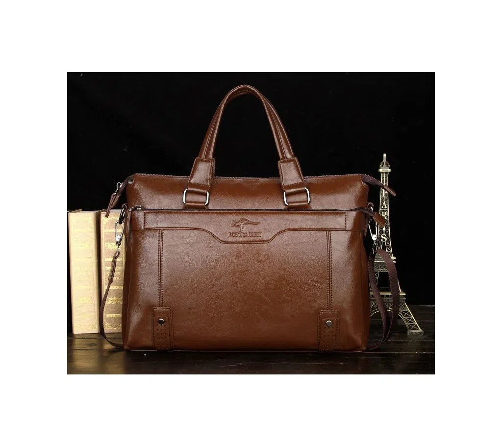 Kangaroo Leather Business Bag for Men - Brown