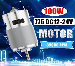 775 DC Motor DC 12V-24V Max 35000 RPM Ball Bearing Large Torque High Power Low Noise Gear Motor Electronic Component Motor