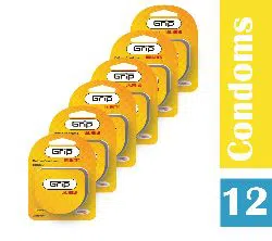 Grip Unlimited Ribbed Deluxe Condom Pack of 6