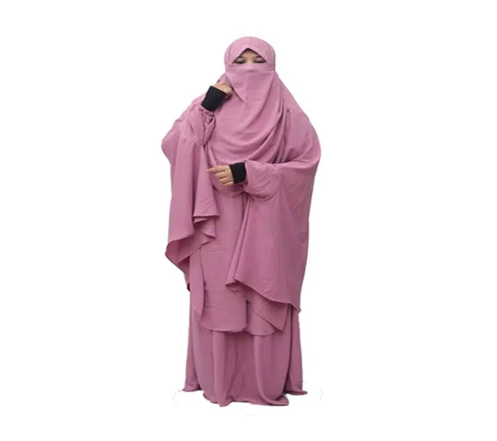 Cherry Khimar With Skirt for Women - Pink