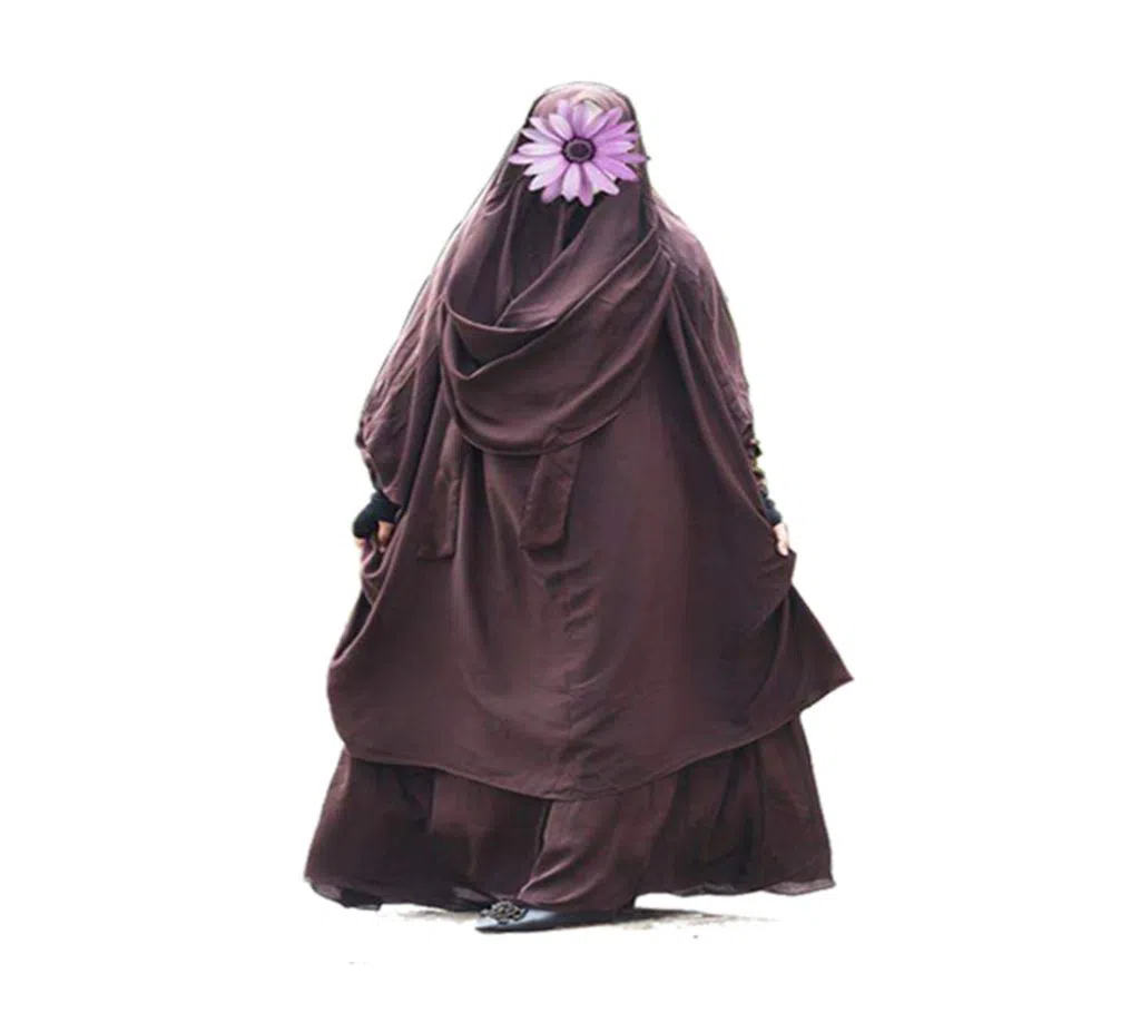 Cherry Khimar With Skirt for Women - Chocolate