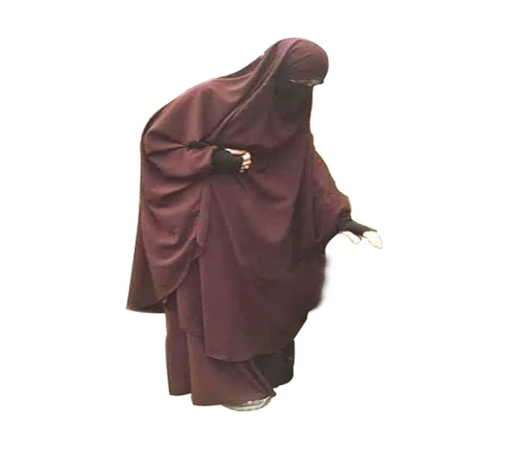 Cherry Khimar With Skirt for Women - Brown