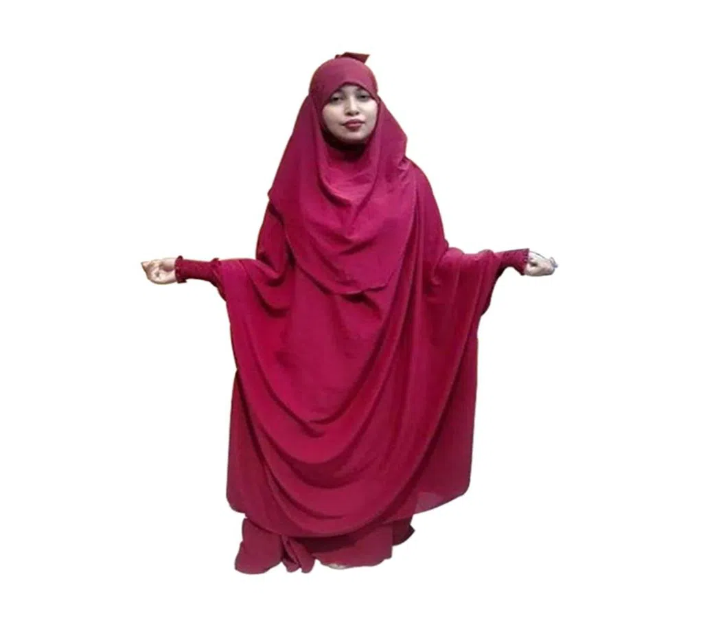 Cherry Khimar With Skirt for Women - Red