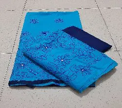 unstitched  cotton salwar kameez- blue 