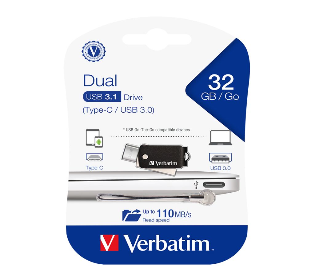 Verbatim 64905 Store’n’Go USB 3.1 টাইপ-সি ওটিজি ড্রাইভ 32GB বাংলাদেশ - 1195098