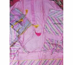 Unstitched Printed Pink Three Piece For Woman
