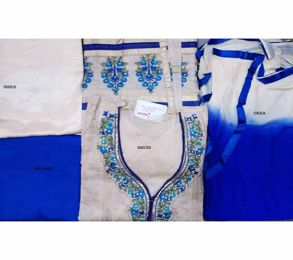 Unstiched Georgette Embroidery Work Salwar Kameez For Women {3 Piece}