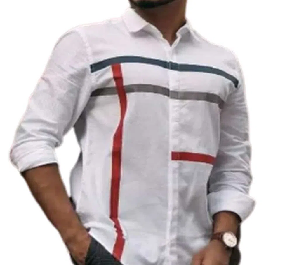 White Full Sleeve Stylish Casual Shirt for Men