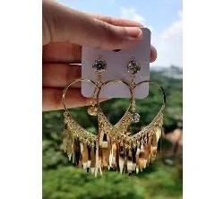 Love Shaped Gold plated Ear Ring