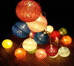 Home Decorative Lights - Cotton Ball Shape - Multi Colour