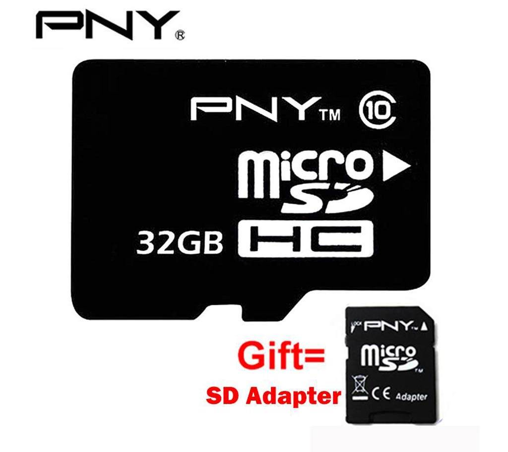 PNY 32GB Micro SD class-10 মেমরি কার্ড বাংলাদেশ - 506485
