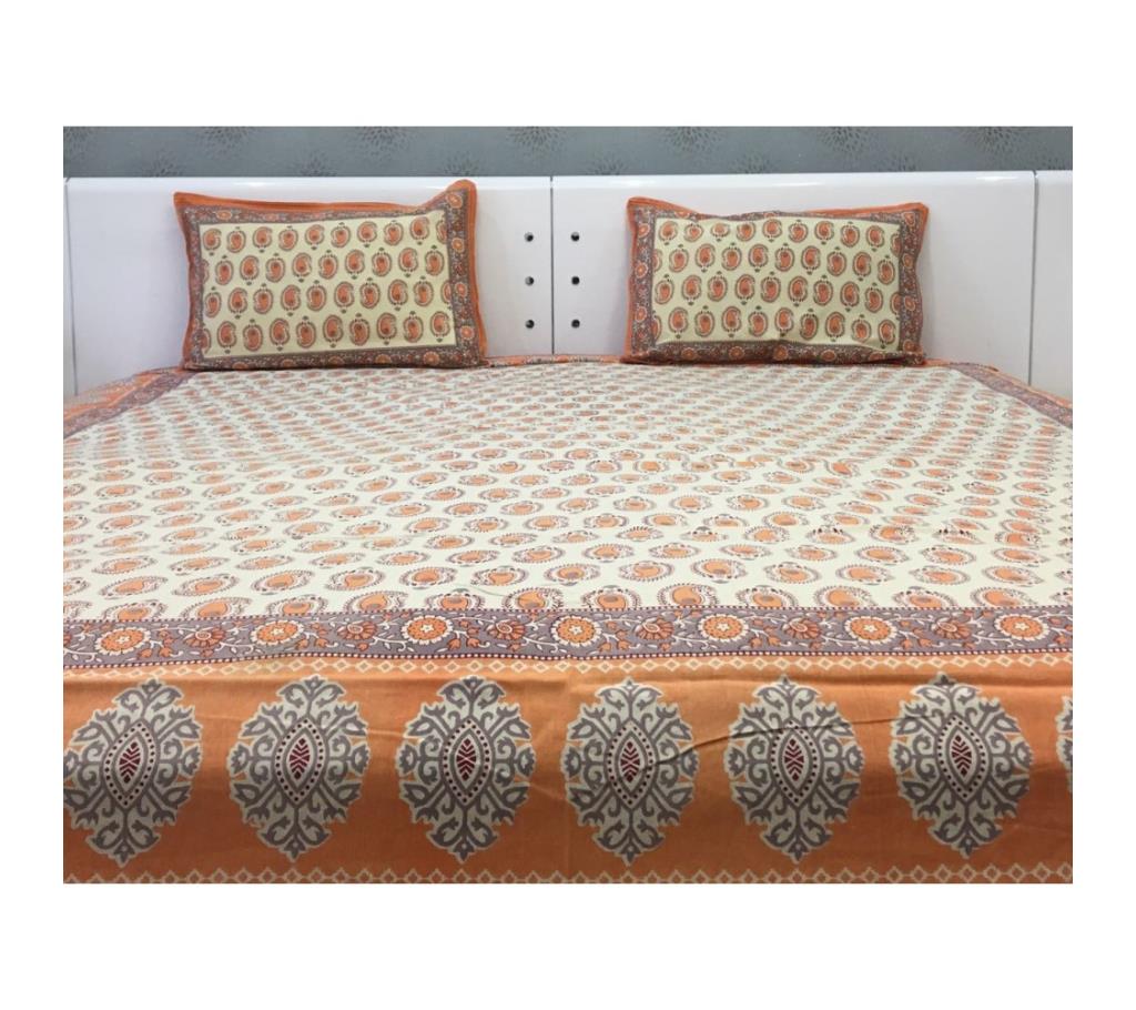 Pale Mango Double Bedsheet Cotton Double Bedsheet For Your Comfort by Ivoryniche বাংলাদেশ - 742660