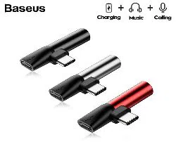 Baseus L41 USB Type C Male to Type-C Female+ 3.5mm Jack Adapter Converter