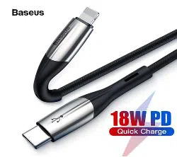 Baseus Horizontal Series 18W PD USB Type C For iPhone Fast Charging Data Cable